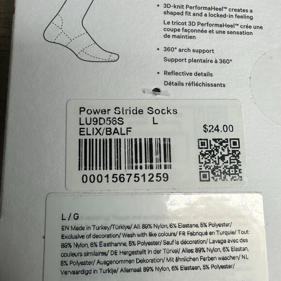 NWT Lululemon Unisex Power Stride Crew Socks *Reflective Size Large (ELIX/BALF) - Picture 12 of 16